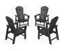 POLYWOOD 4-Piece South Beach Casual Chair Conversation Set in Black