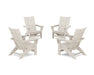 POLYWOOD® 4-Piece Modern Grand Adirondack Chair Conversation Set in Sand