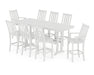 POLYWOOD® Vineyard 9-Piece Bar Set with Trestle Legs in White
