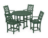 Martha Stewart by POLYWOOD Chinoiserie 5-Piece Round Farmhouse Counter Set in Green
