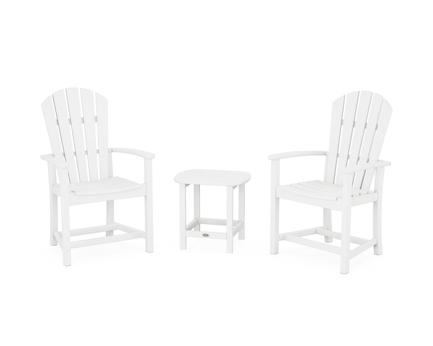 POLYWOOD® Palm Coast 3-Piece Upright Adirondack Chair Set in White
