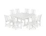 POLYWOOD® Prairie Side Chair 9-Piece Square Dining Set with Trestle Legs in White