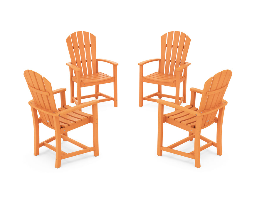 POLYWOOD® Palm Coast 4-Piece Upright Adirondack Conversation Set in Tangerine
