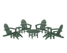 POLYWOOD Classic Adirondack Chair 9-Piece Conversation Set in Green