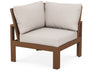 POLYWOOD Edge Modular Corner Chair in Vintage Coffee with Ash Charcoal fabric