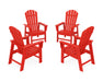 POLYWOOD 4-Piece South Beach Casual Chair Conversation Set in Sunset Red