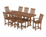 POLYWOOD® Vineyard 9-Piece Counter Set with Trestle Legs in Vintage Coffee