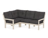 POLYWOOD Vineyard 4-Piece Sectional in Sand with Ash Charcoal fabric