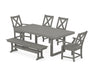 POLYWOOD Braxton 6-Piece Dining Set with Bench in Slate Grey