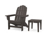 POLYWOOD® Vineyard Grand Adirondack Chair with Side Table in Vintage Coffee