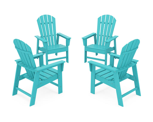 POLYWOOD 4-Piece South Beach Casual Chair Conversation Set in Aruba