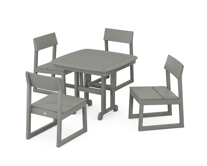 POLYWOOD EDGE Side Chair 5-Piece Dining Set in Slate Grey