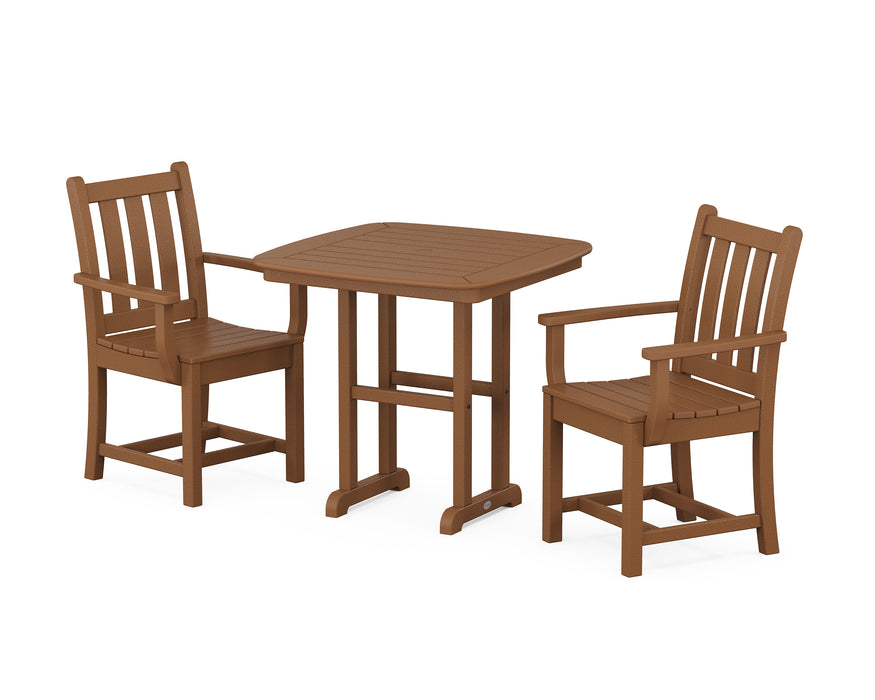 POLYWOOD Traditional Garden 3-Piece Dining Set in Teak