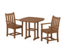 POLYWOOD Traditional Garden 3-Piece Dining Set in Teak