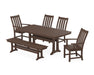 POLYWOOD Vineyard 6-Piece Dining Set with Trestle Legs in Mahogany