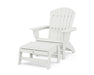 POLYWOOD® Nautical Grand Adirondack Chair with Ottoman in Vintage White