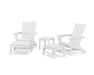 POLYWOOD® 5-Piece Modern Grand Adirondack Set with Ottomans and Side Table in White