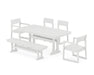 POLYWOOD EDGE 6-Piece Dining Set with Trestle Legs in White
