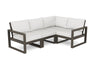 POLYWOOD EDGE 4-Piece Modular Deep Seating Set in Vintage Coffee with Natural Linen fabric