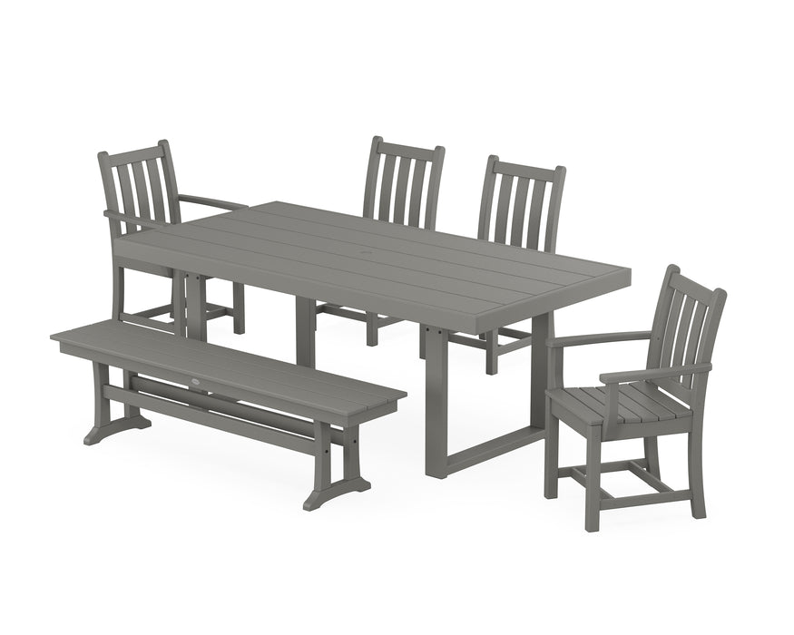 POLYWOOD Traditional Garden 6-Piece Dining Set in Slate Grey