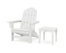 POLYWOOD® Vineyard Grand Adirondack Chair with Side Table in Vintage White