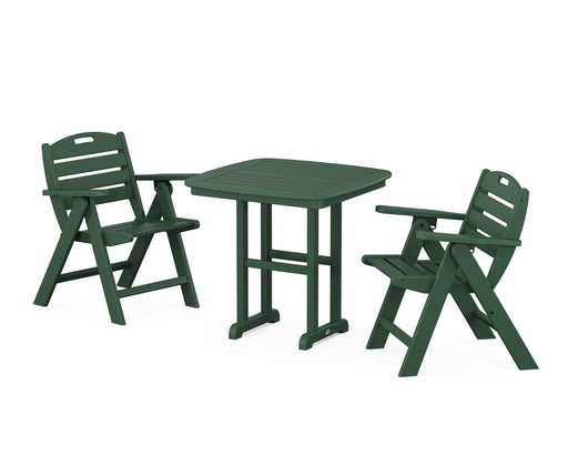 POLYWOOD Nautical Lowback 3-Piece Dining Set in Green