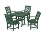 Martha Stewart by POLYWOOD Chinoiserie 5-Piece Farmhouse Dining Set in Green