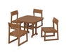 POLYWOOD EDGE Side Chair 5-Piece Dining Set in Teak