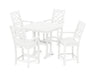 Martha Stewart by POLYWOOD Chinoiserie 5-Piece Counter Set with Trestle Legs in White