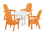 POLYWOOD Vineyard Adirondack 5-Piece Farmhouse Dining Set in Tangerine