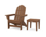 POLYWOOD® Vineyard Grand Adirondack Chair with Side Table in Teak
