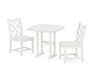 POLYWOOD Chippendale Side Chair 3-Piece Dining Set in White