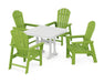 POLYWOOD South Beach 5-Piece Farmhouse Dining Set With Trestle Legs in Lime