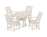 Martha Stewart by POLYWOOD Chinoiserie 5-Piece Farmhouse Dining Set with Trestle Legs in Sand