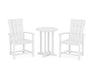 POLYWOOD® Quattro 3-Piece Round Farmhouse Dining Set in White