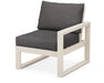 POLYWOOD® EDGE Modular Right Arm Chair in Sand with Ash Charcoal fabric