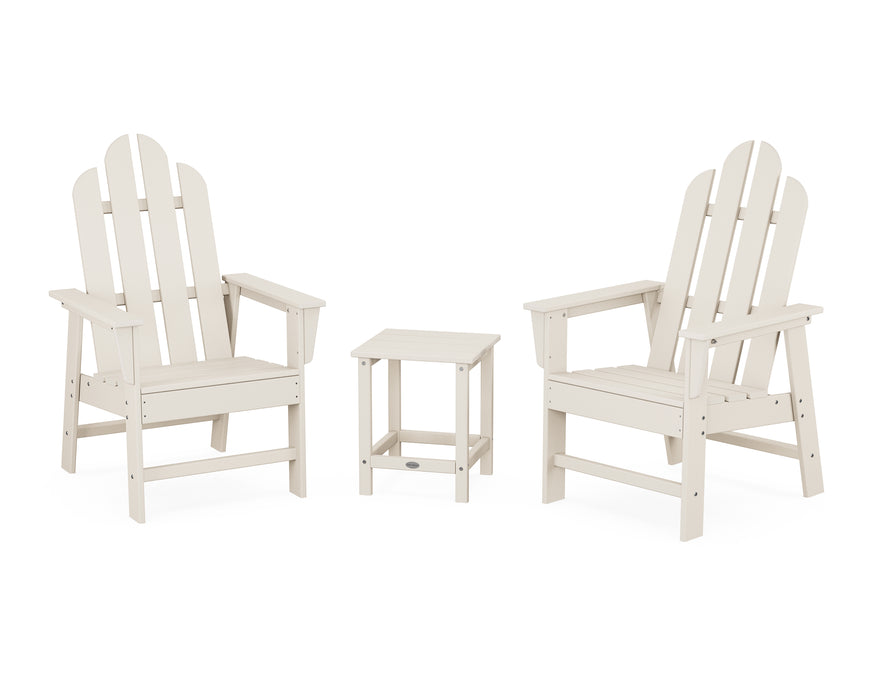POLYWOOD® Long Island 3-Piece Upright Adirondack Chair Set in Slate Grey