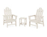 POLYWOOD® Long Island 3-Piece Upright Adirondack Chair Set in Slate Grey