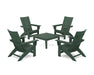 POLYWOOD® 5-Piece Modern Grand Adirondack Chair Conversation Group in Vintage Coffee