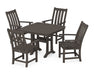 POLYWOOD Vineyard 5-Piece Dining Set with Trestle Legs in Vintage Coffee