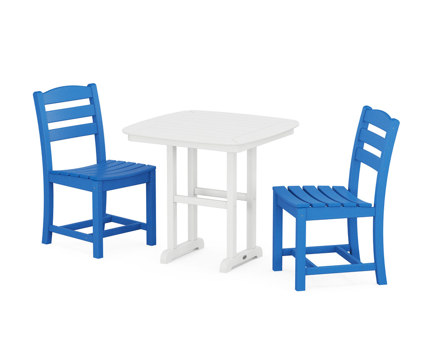 POLYWOOD La Casa Café Side Chair 3-Piece Dining Set in Pacific Blue