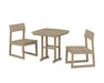 POLYWOOD EDGE Side Chair 3-Piece Dining Set in Vintage Sahara