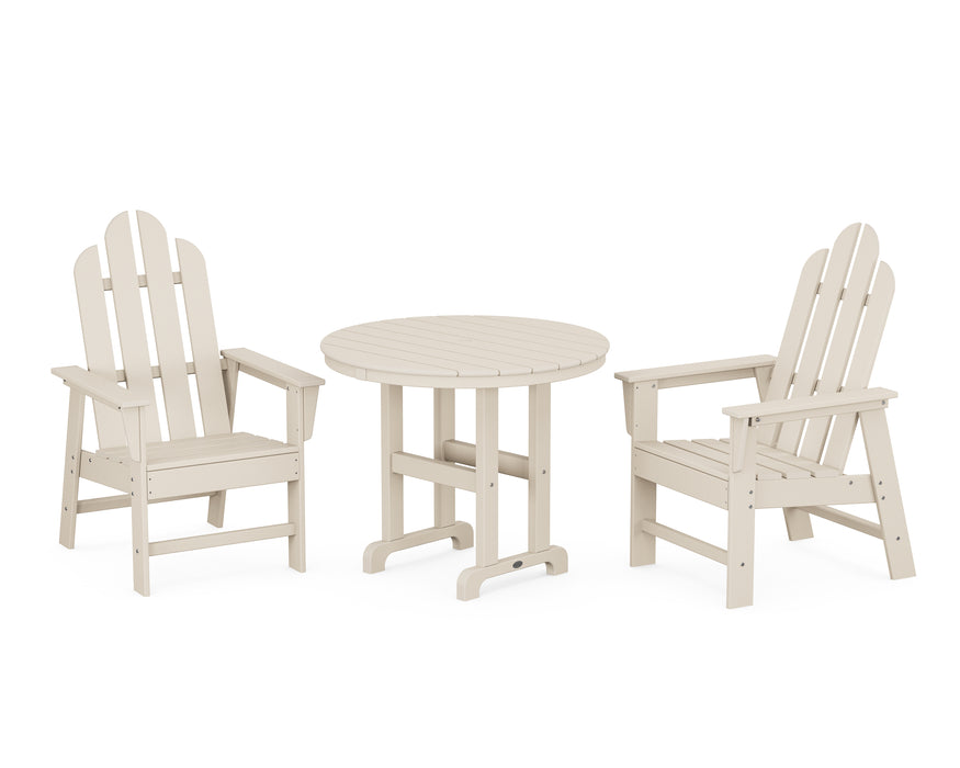 POLYWOOD Long Island 3-Piece Round Dining Set in Sand