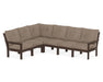 POLYWOOD Vineyard 6-Piece Sectional in Mahogany with Spiced Burlap fabric