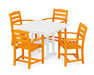 POLYWOOD La Casa Café 5-Piece Farmhouse Dining Set in Tangerine