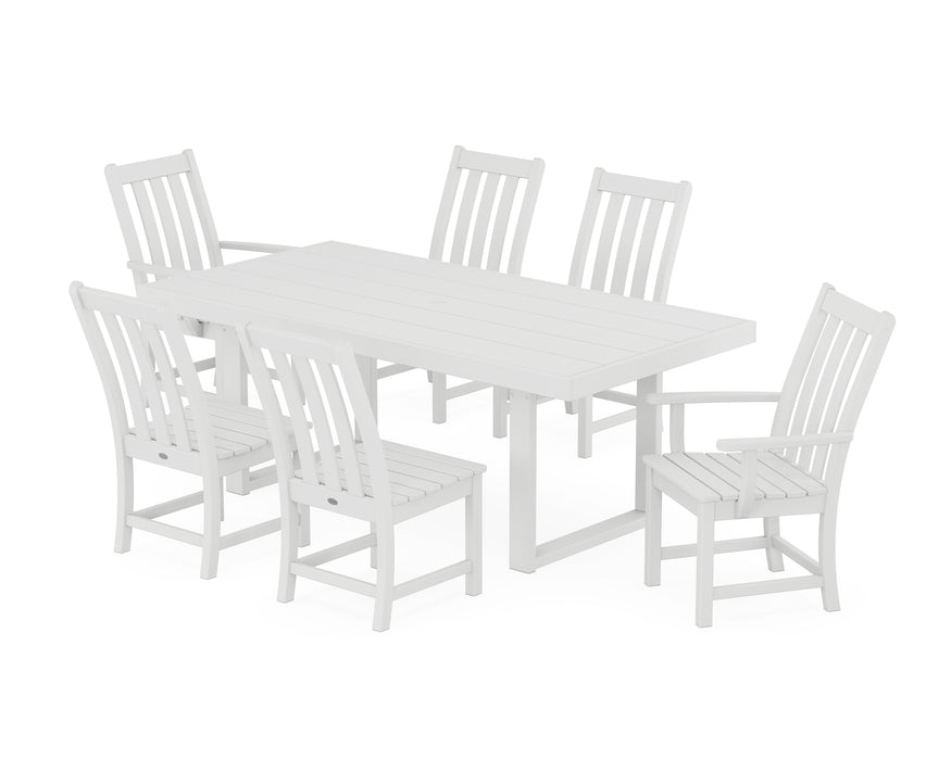 POLYWOOD Vineyard 7-Piece Dining Set with Trestle Legs in White