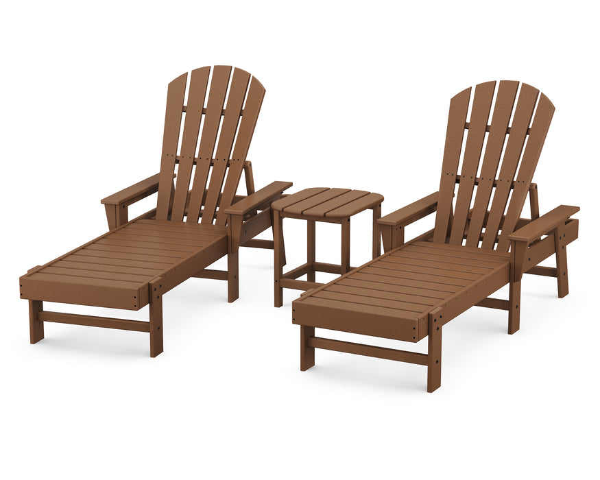 POLYWOOD South Beach Chaise 3-Piece Set in Teak