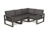 POLYWOOD EDGE 4-Piece Modular Deep Seating Set in Vintage Coffee with Ash Charcoal fabric