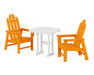 POLYWOOD Long Island 3-Piece Dining Set in Tangerine