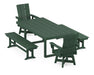 POLYWOOD Modern Adirondack 5-Piece Dining Set with Trestle Legs in Green